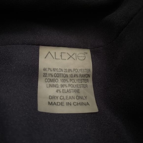 Alexis Fiorenza Midi Lace Dress 3/4 Sleeve Black Ruffled Sheath Cut Out XS - Picture 9 of 11